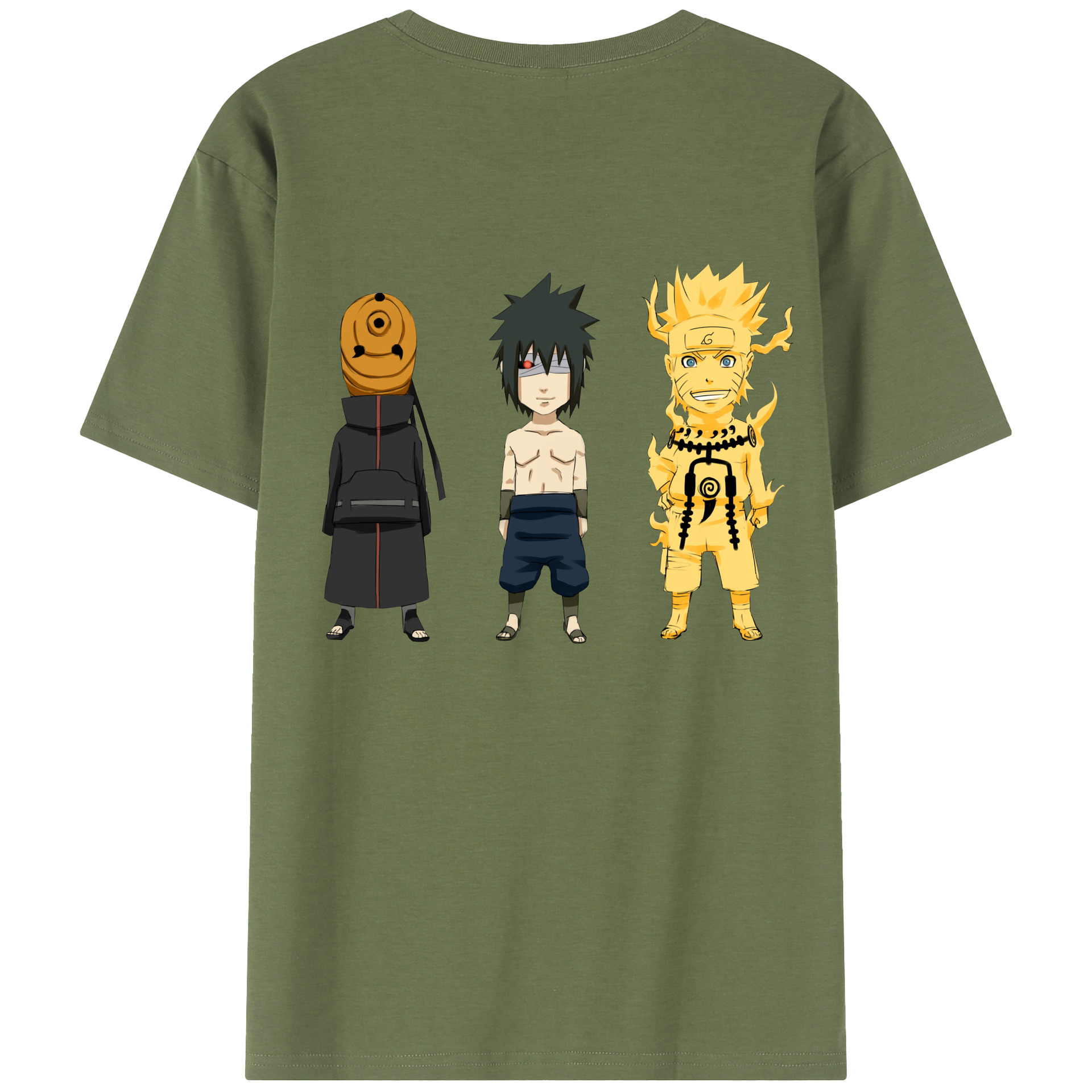 （画像用） NARUTO -ナルト- うちは サスケ Uchiha Sasuke 綿100％半袖Tシャツ（背面プリント）
